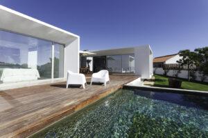 deck next to pool