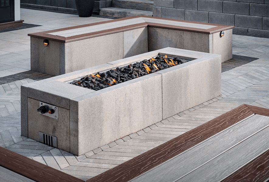 belgard fire feature for los angeles backyard