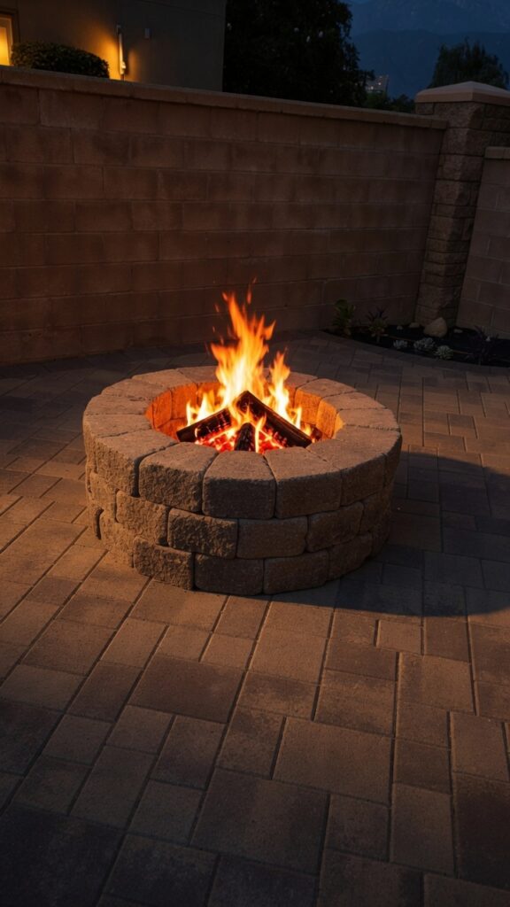 custom stone concrete fire pit los angeles